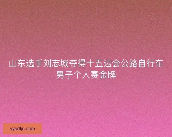 山东选手刘志城夺得十五运会公路自行车男子个人赛金牌